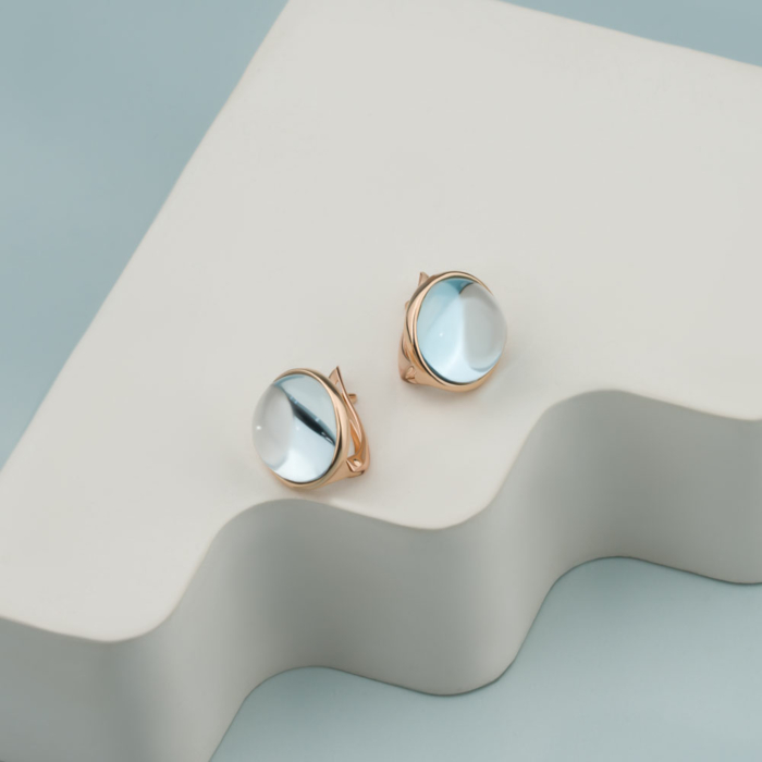 Золоті сережки з топазом 540335/01/0/16211