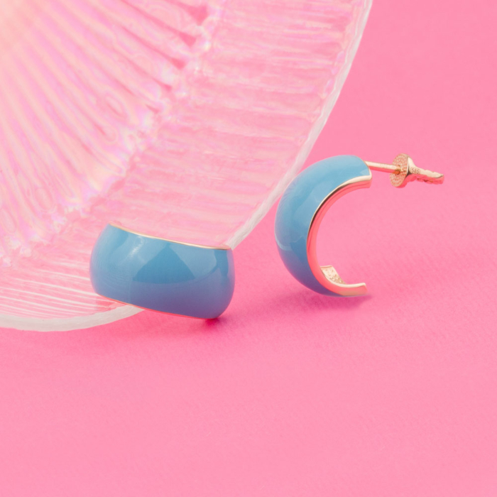 Золоті сережки-пусети з емаллю 27024/01/0/3090