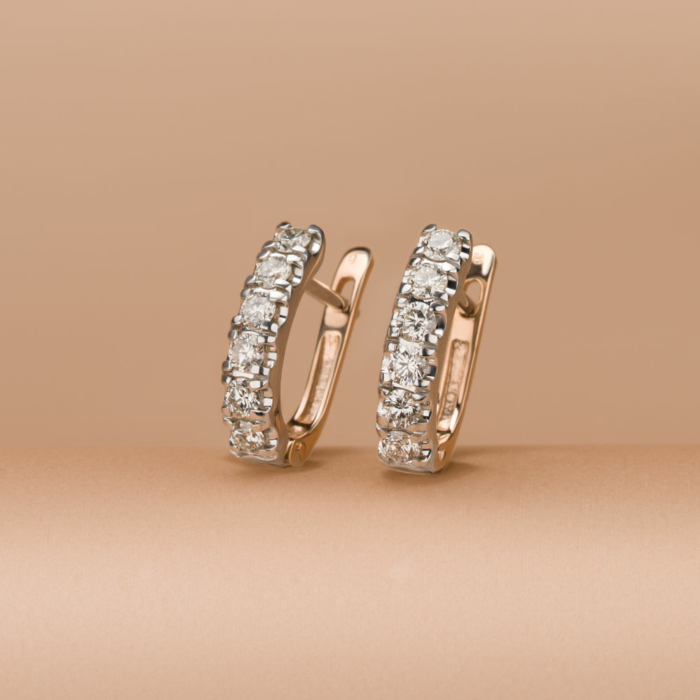 Золоті сережки з діамантами 8070134/14/1/8556