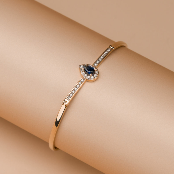 Золотой браслет с сапфиром и бриллиантами 560038/01/1/9627