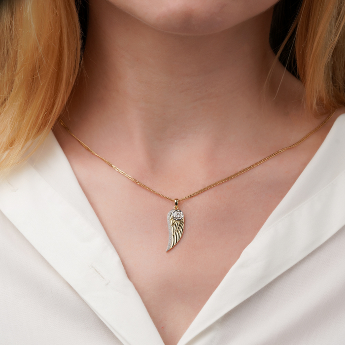 Золота підвіска з фіанітом. Артикул 32762/03/1/76