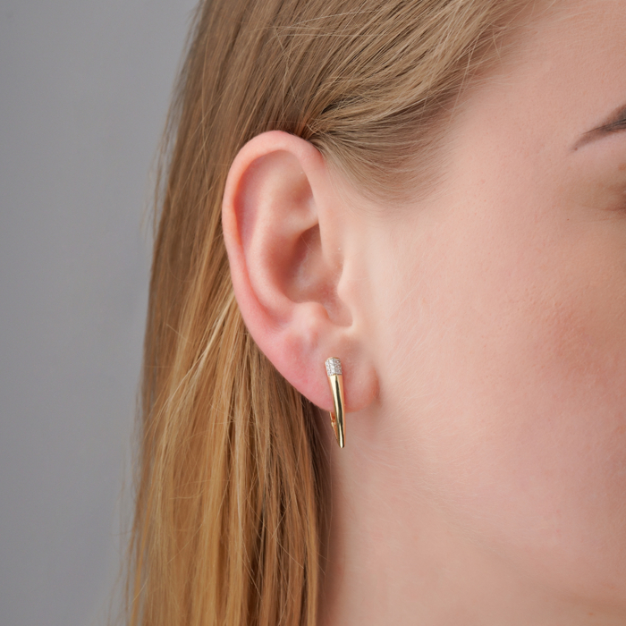 Золоті сережки з фіанітами. Артикул 23658/03/1/1