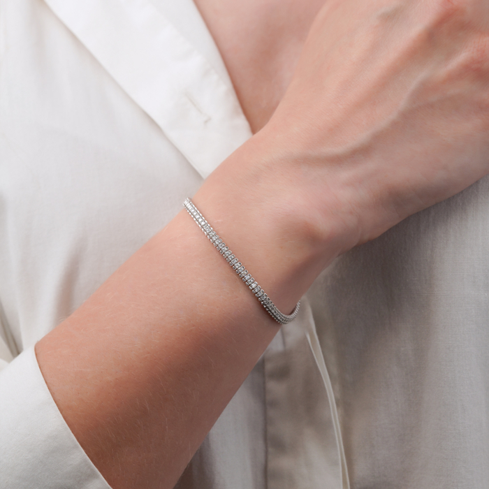 Браслет з білого золота з діамантами. Артикул 3012/02/1/8155