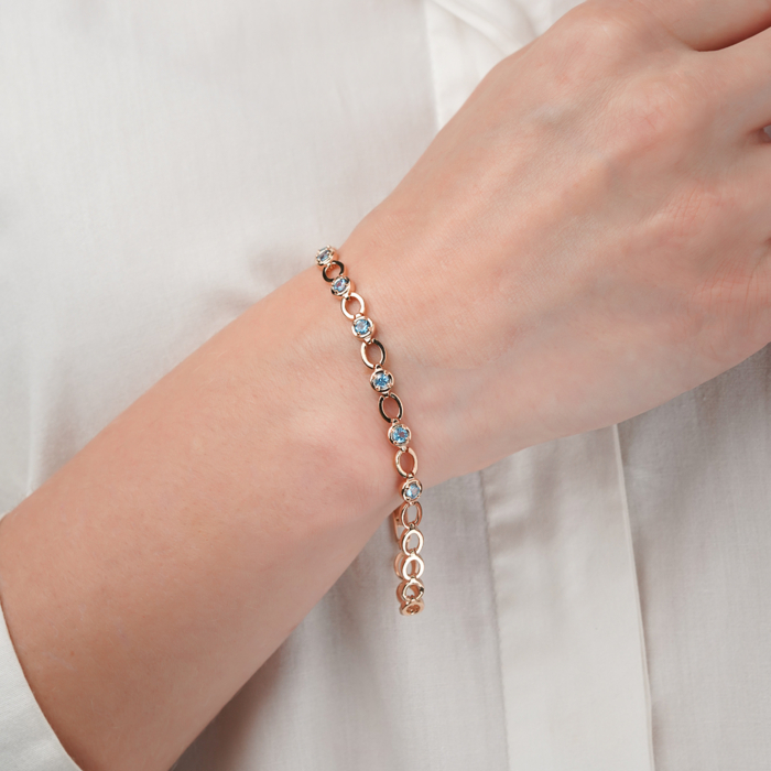 Золотий браслет з топазами 570005/01/0/5155