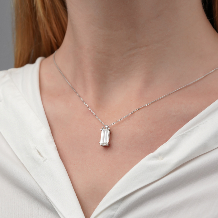 Золоте кольє з екодіамантом. Артикул 56915/66024-3-L/02/1/11949