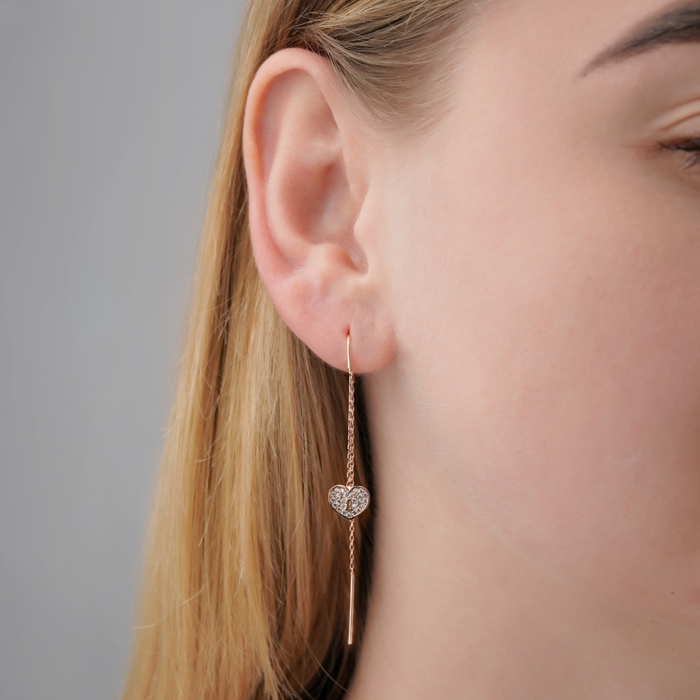 Золоті сережки з фіанітами. Артикул F-1152-E/01/1