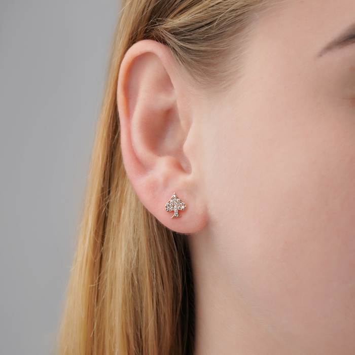 Золоті сережки з фіанітами. Артикул F-1481-E/01/1