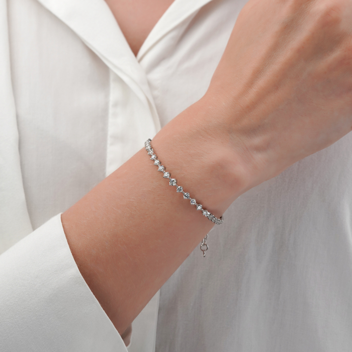 Браслет з білого золота з діамантами. Артикул 560152/02/1/11674