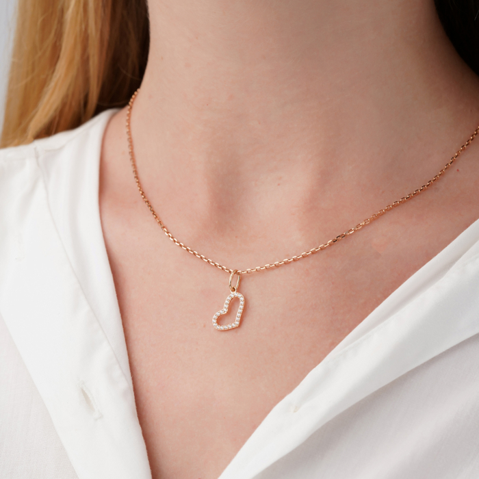 Золота підвіска з фіанітами G-1422-P/01/1