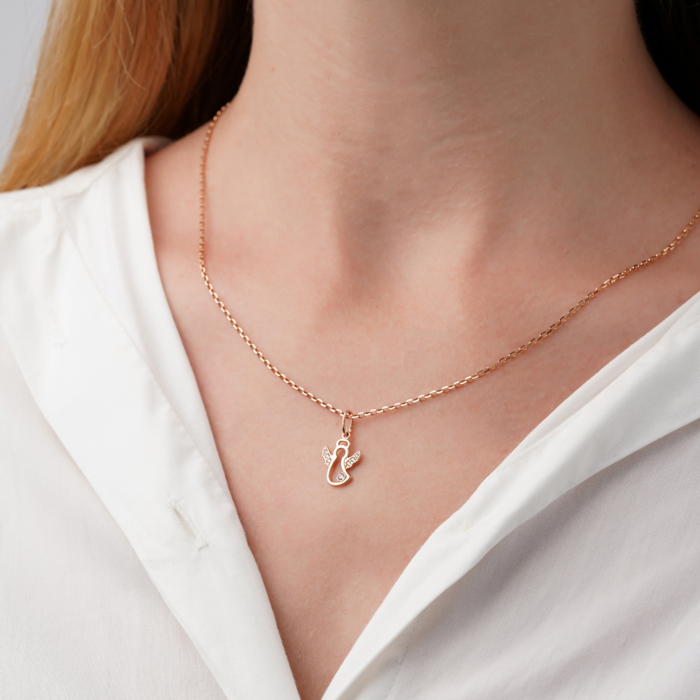 Золота підвіска з фіанітами. Артикул G-2875-P/01/1