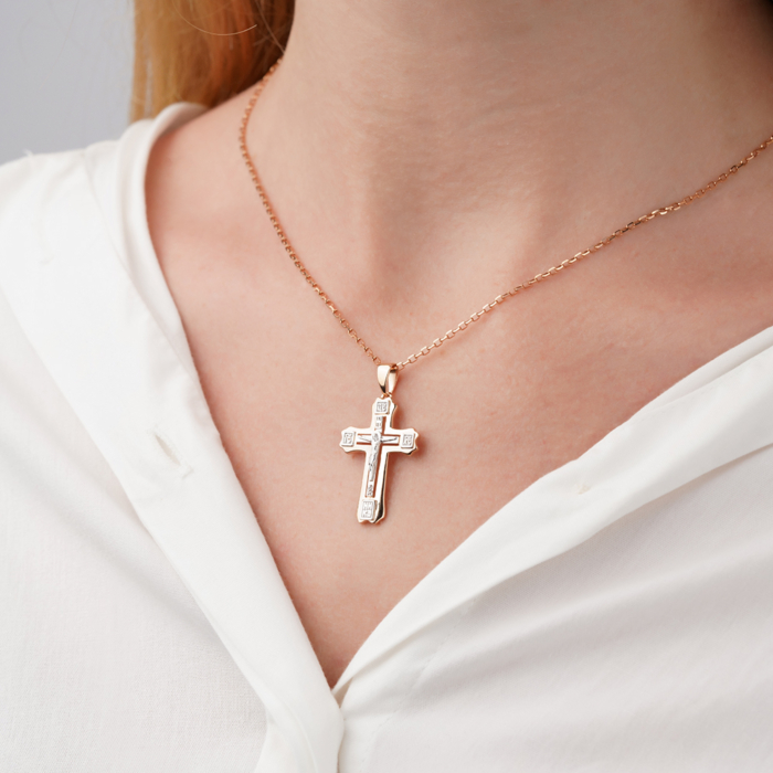 Золотий хрестик без вставки. Артикул 32048/01/1