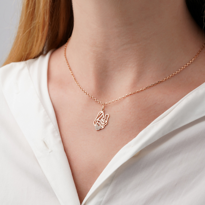 Золота підвіска з фіанітами. Артикул F-1122-P/01/1