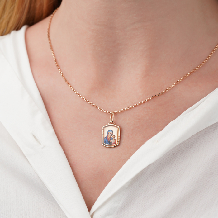 Золота підвіска-ладанка з емаллю. Артикул P-470-P/01/4531