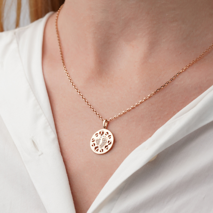 Золота підвіска з фіанітами P-627-P/01/1