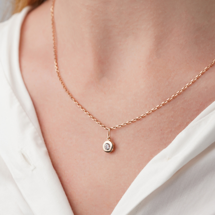 Золота підвіска з фіанітом G-476-P/01/1