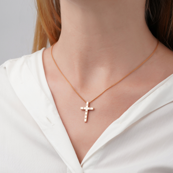 Золотий хрестик без вставки. Артикул 3008008101