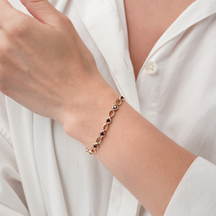 Золотой браслет с гранатом. Артикул 570005/01/0/5137