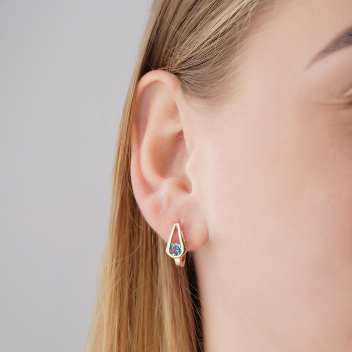 Золотые серьги с топазом. Артикул 540320/01/0/5094