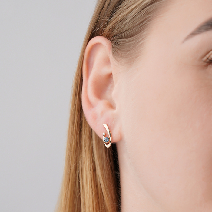 Золоті сережки з топазом та фіанітом. Артикул 540322/01/0/16212