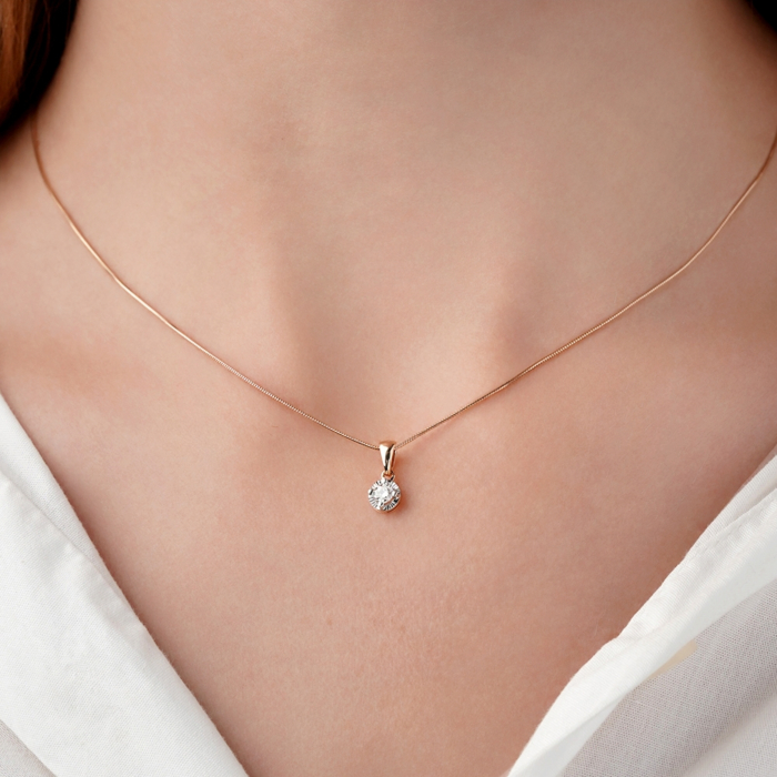 Золота підвіска з діамантом. Артикул 560117/01/1/9218