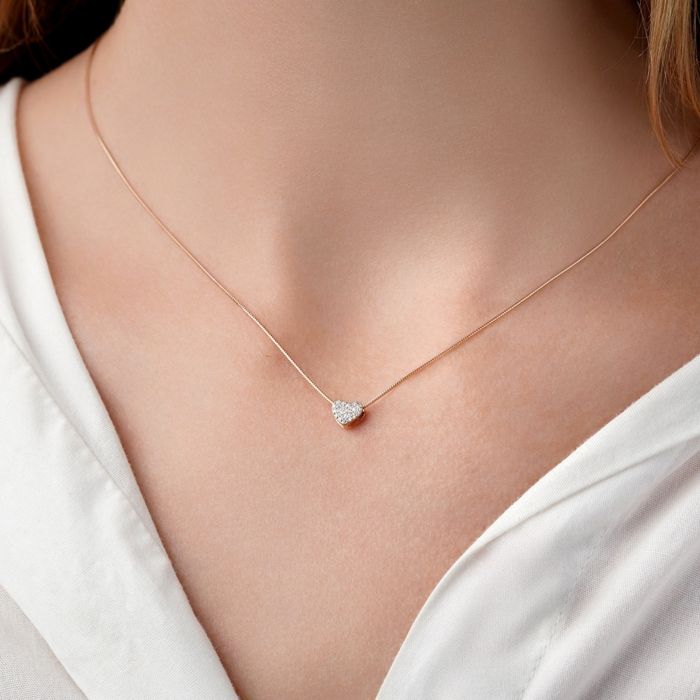 Підвіска з червоного золота з діамантами 809018/01/1/8007