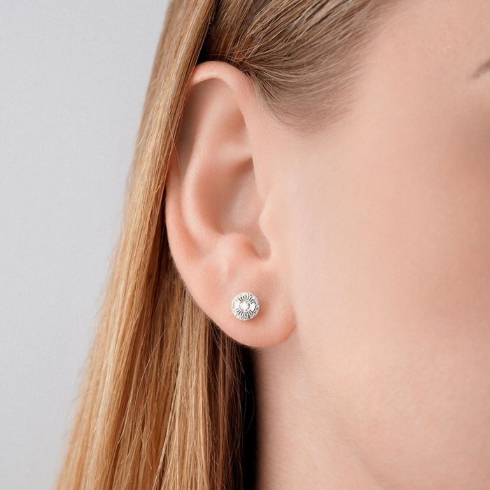 Сережки з білого золота з діамантами 520135/02/1/8558