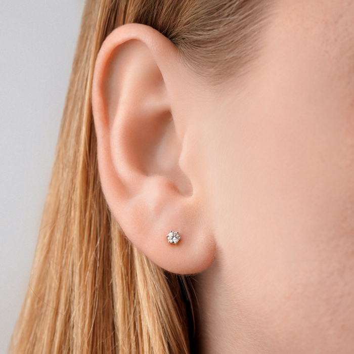 Золоті сережки з діамантом. Артикул 807099/01/1/9024