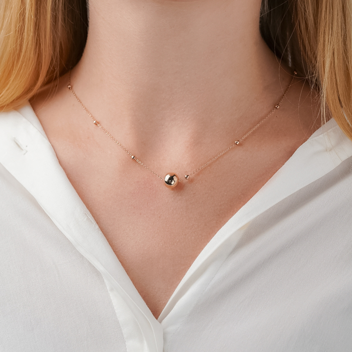 Золотое колье без вставки. Артикул 06261/01/0