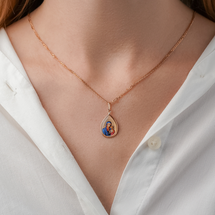 Золота підвіска-ладанка з емаллю P-451-P/01/4531