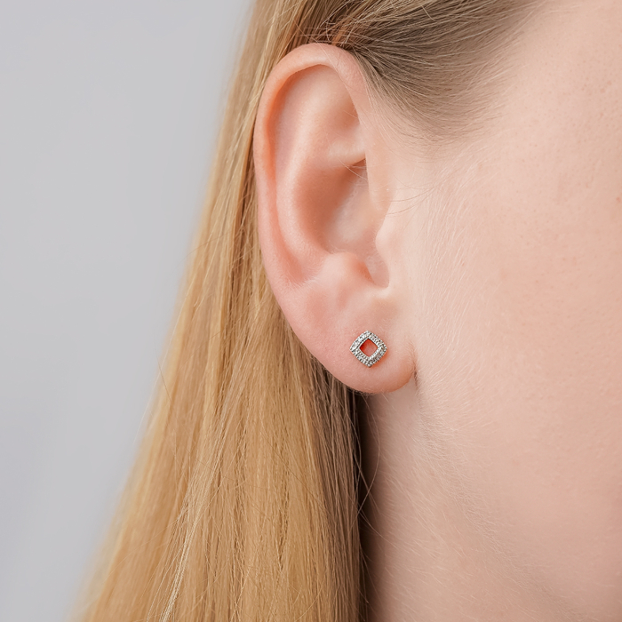 Сережки з червоного золота з діамантами 520145/01/1/8007