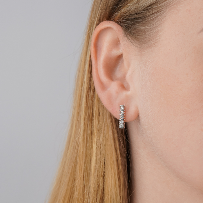 Сережки в комбінованому золоті з діамантами 520144/14/1/11315