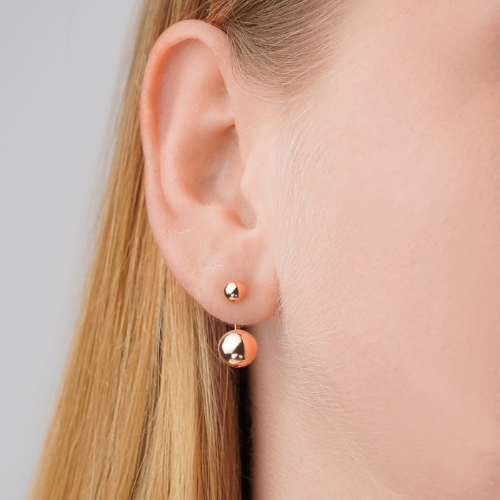 Сережки з червоного золота без вставки 02515/01/0