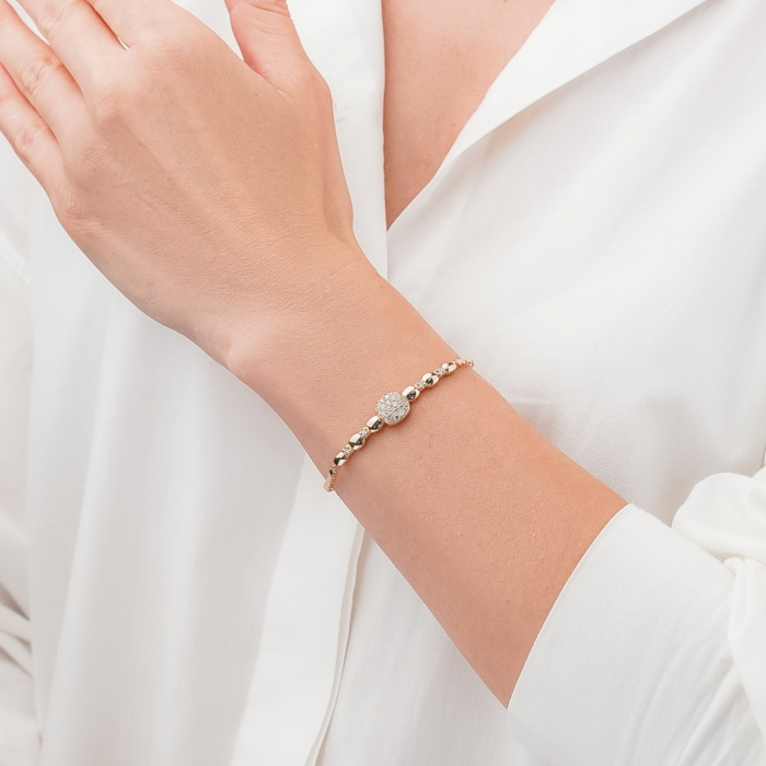 Золотий браслет з діамантами. Артикул P-SY01916-K/01/12000