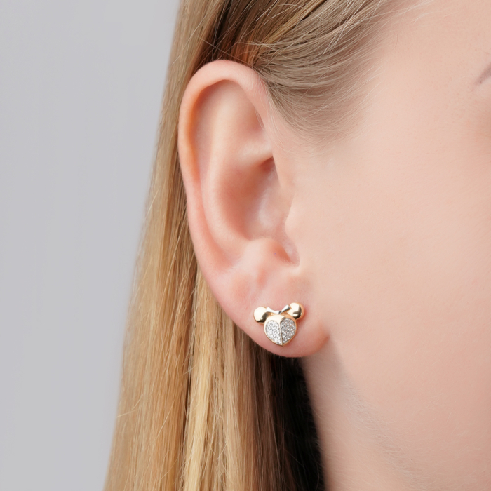 Золотые серьги с фианитами. Артикул 23720/01/1/323