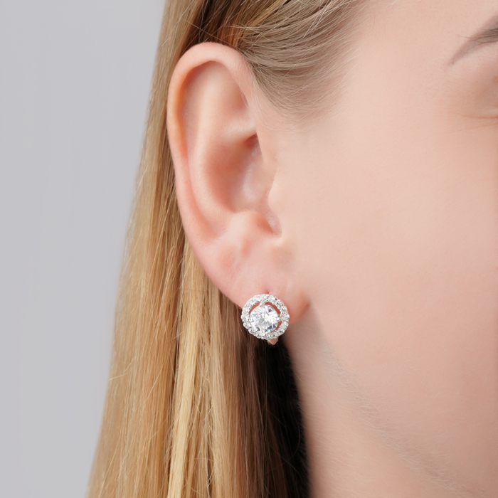 Золоті сережки з фіанітами Tesori 21218/02/1/4265