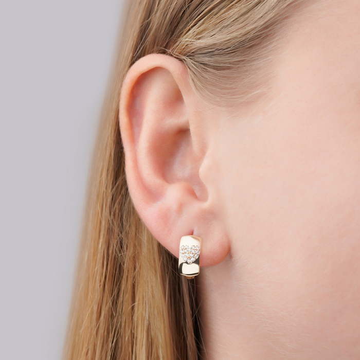 Золоті сережки з фіанітами G-2632-E/01/1