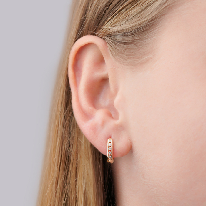 Золоті сережки з фіанітами P-EE1275-05-E/01/1