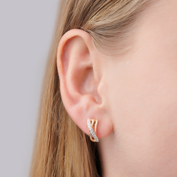 Золоті сережки з фіанітами 2100913101-E/01/1