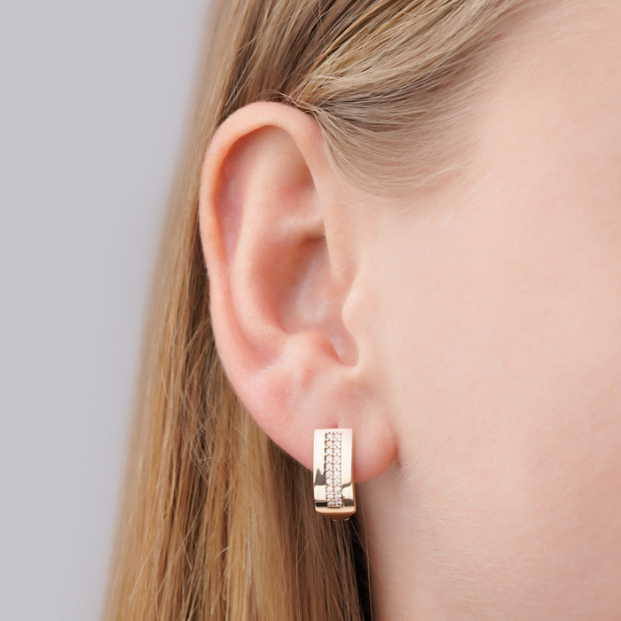 Золоті сережки з фіанітами G-257-E/01/1