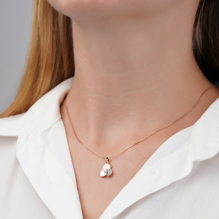 Золота підвіска з фіанітами. Артикул 32392/01/0/176