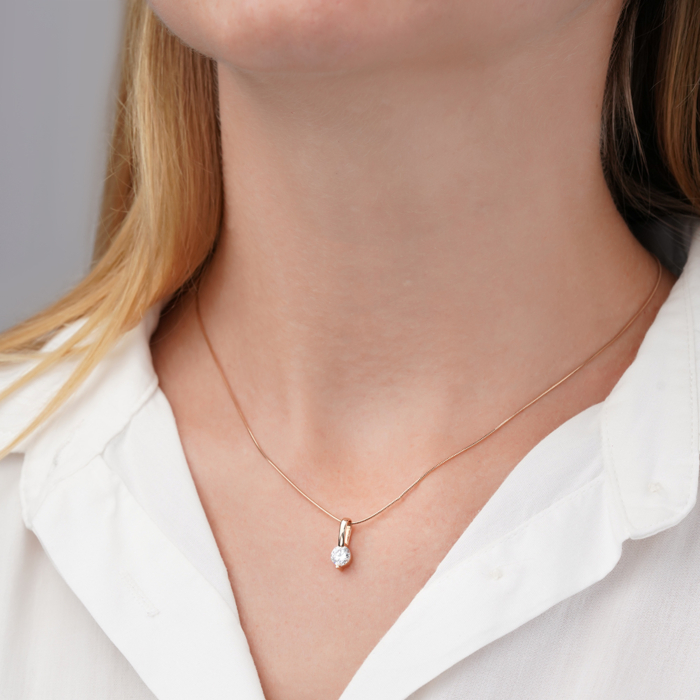 Золота підвіска з фіанітом. Артикул S310331-P/01/1