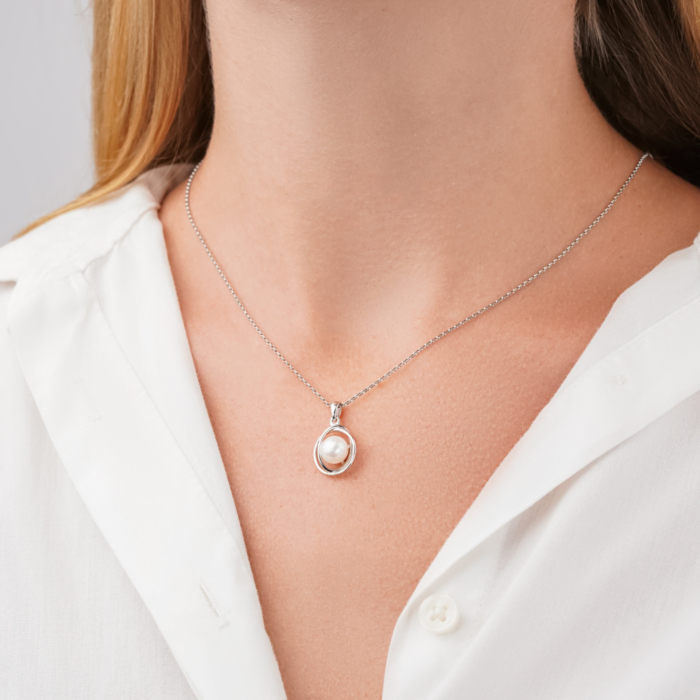 Підвіска з білого золота з перлиною 32232/02/1/1779