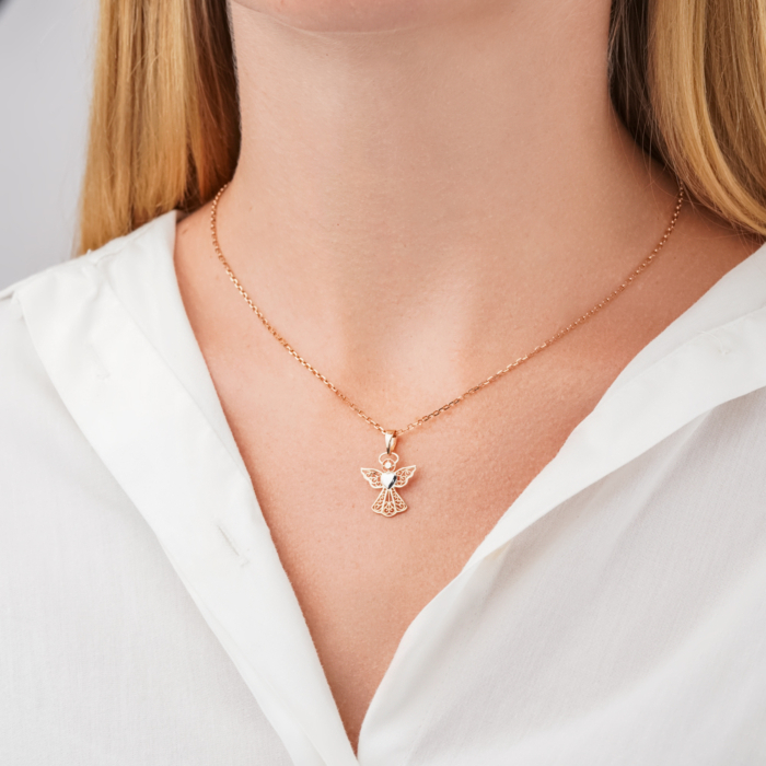 Золота підвіска-янгол без вставки 32125/08/1