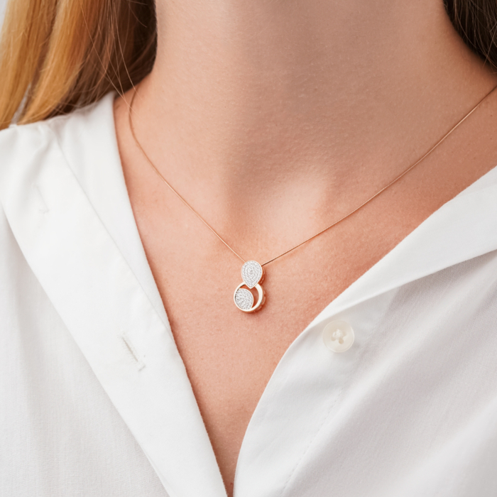 Підвіска з червоного золота з фіанітами 32765/01/1/1