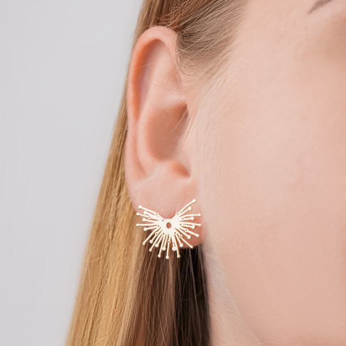 Серьги-пуссеты из желтого золота без вставки P-K-5451-E/03