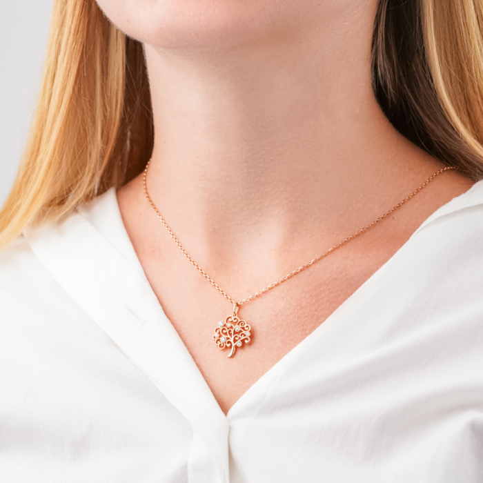 Золотая подвеска «Дерево» с фианитами 3106741101