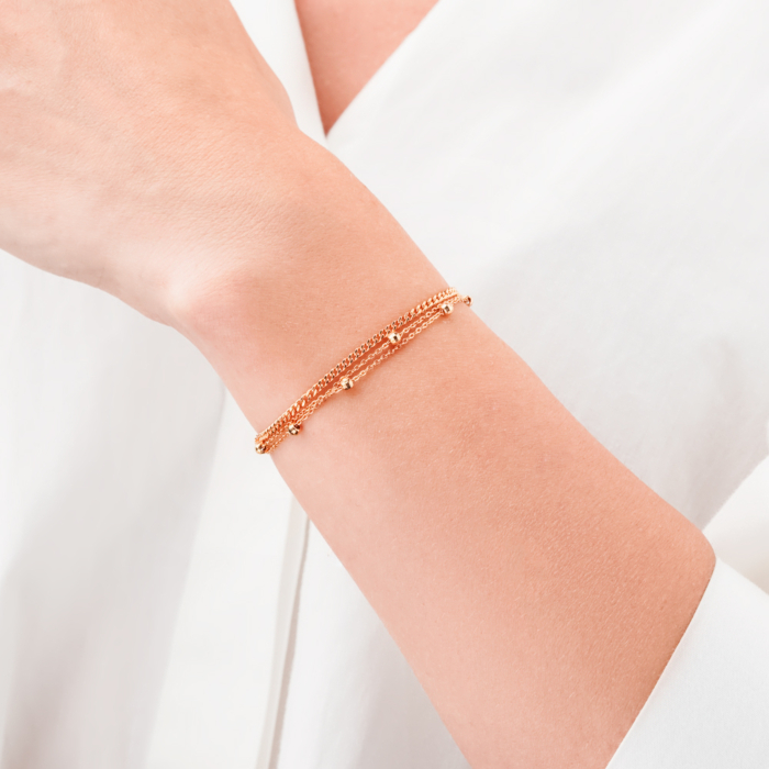 Золотий браслет на ногу з фіанітами 07120-22/01/1/1