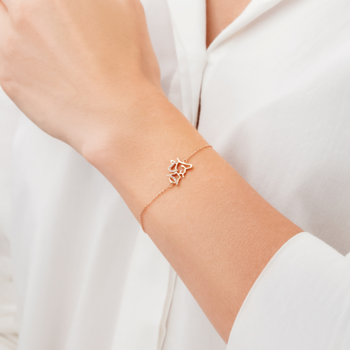 Золотий браслет з фіанітами F-2742-B/01/1