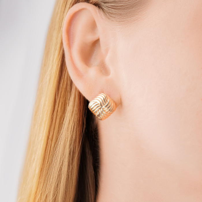 Золотые серьги без вставки 23979/01/0