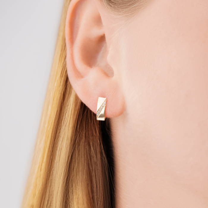 Золоті сережки з фіанітами S212951-E/01/1